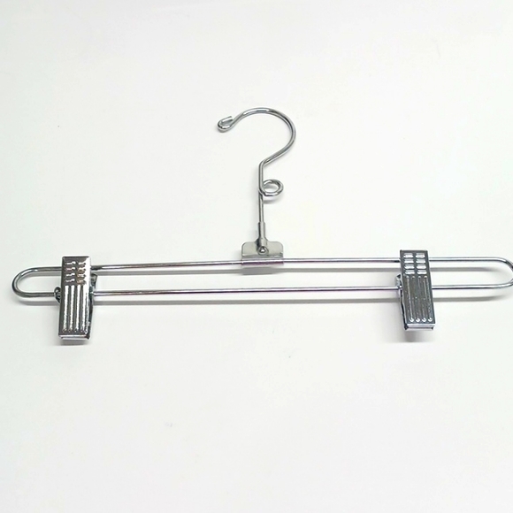 Silver Metal Skirt Pant Hangers LOT of 10 - Picture 2 of 2